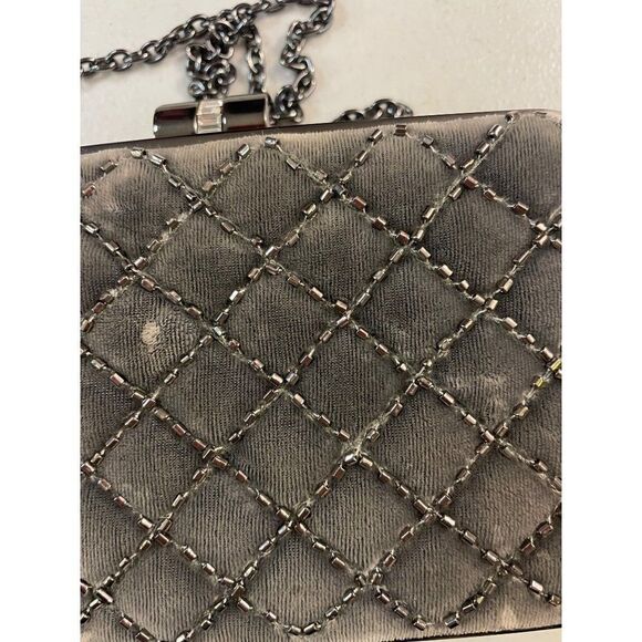 Banana Republic Limited Edition Gray Velvet Beaded Bag New $120 - Picture 9 of 9